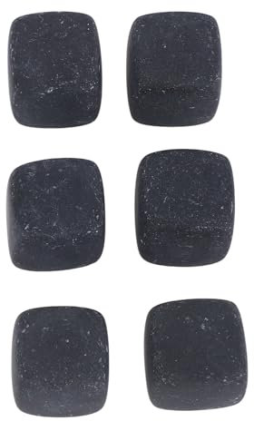 6pcs Whisky Stones Würfel, Wiederverwendbare Basalt Whisky Rocks Accessoires Set Handgefertigte Kühlsteine ​​für Gin Wine Vodka Wasser