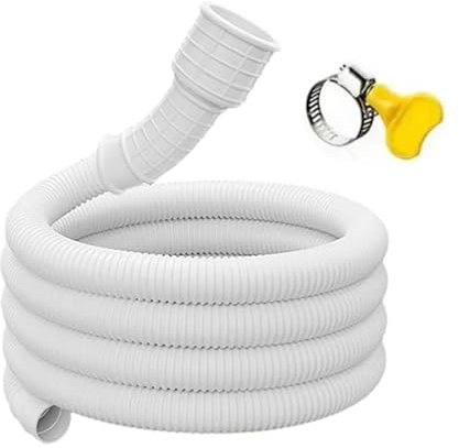 Tubo di scarico bianco da 1-5 m, tubo di prolunga per rubinetto, accessori per lavatrice, tubo dell'acqua e miglioramento della casa (100 cm)