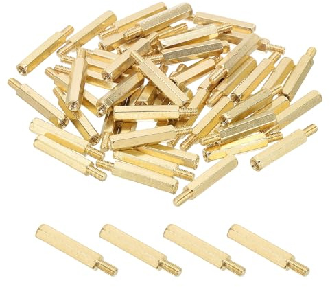 PATIKIL 50 Stück M3 x 20mm + 6mm Messing Sechskant Abstandshalter Mutter Zu Gewinde Stehbolzen Für Drohne Quadrocopter Computer Elektronik Projekte Leiterplatte