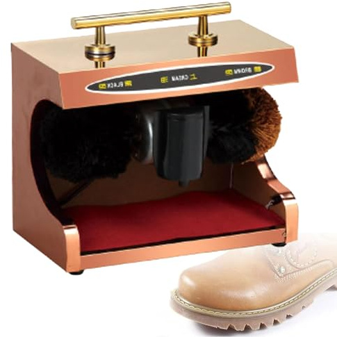 CRBUDY Cireuse à Chaussures à Induction Automatique, Brosse combinée à Induction Automatique, Protection Contre la surchauffe et Fonctionnement Fluide pour la Famille, l'hôtel et la Banque, C (D)