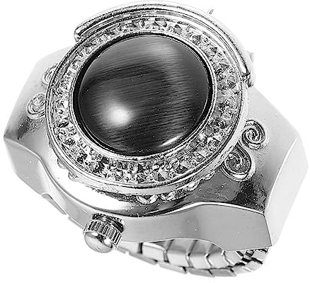 AKOOSY Retro Finger Ring Uhr Kreative Elastische Ringuhr Mit Glänzendem Design Für Damen Und Herren Schmuckstück Für Jeden Anlass