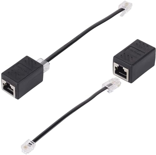 HAWAKA RJ45 Female to RJ11 Male Adapter for Ethernet Cable Extender Converter Adapter Cable,Inline Coupler RJ45 Ethernet Splitter