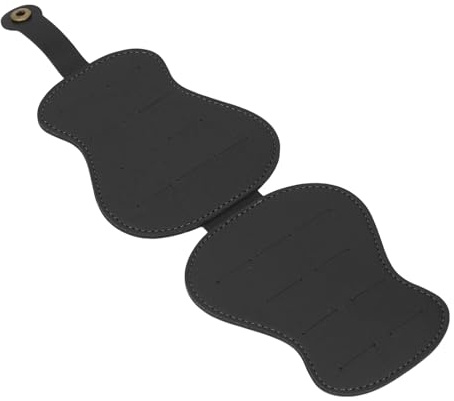 Case de Soporte de Guitarra Organizador de Plectro de Cuero Impermeable PU para Guitarrista (Black)