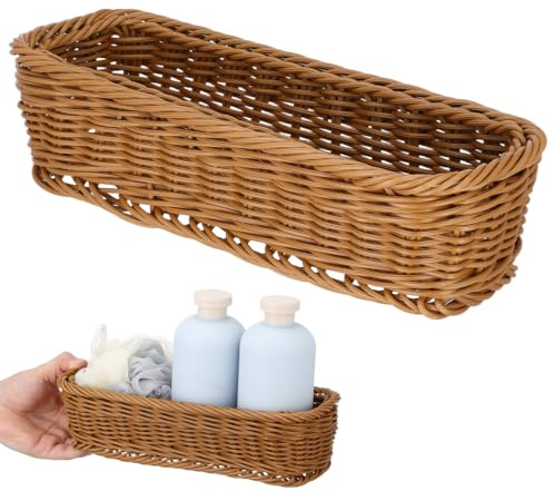 JECOMPRIS Aufbewahrungskorb Für Gewürzgläser Und Snacks Langlebiger Organizer Aus Kunststoff Länglicher Schmaler Korb Für Küche Und Haushalt 11.81X4.53X2.76 Zoll