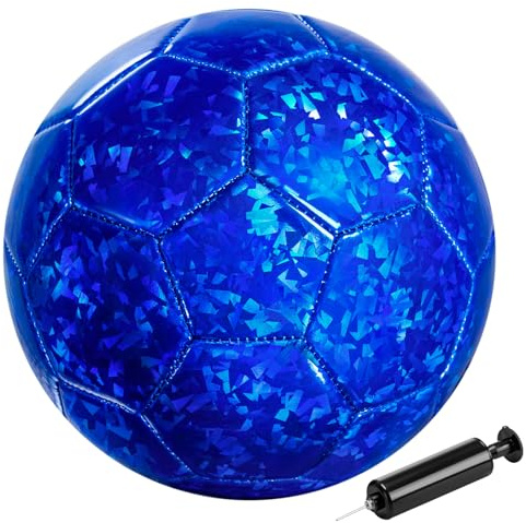 Vastoy Glitter Size 3 Football with Pump for Kids Age 3-8, Outdoor Fun Ball