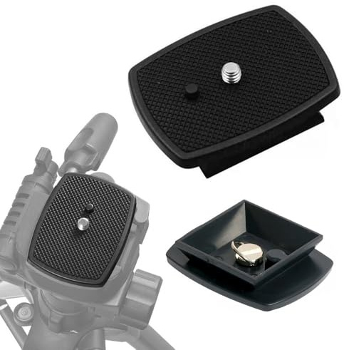 GNALIA Stativ Adapter, 1 Stück Schwarz, Kamera Schnellwechselplatte Mit 1/4 Zoll Schraube, Universelle Schnellkupplungsplatte Aus Abs-Kunststoff Für Die Meisten Stative, Standardgröß