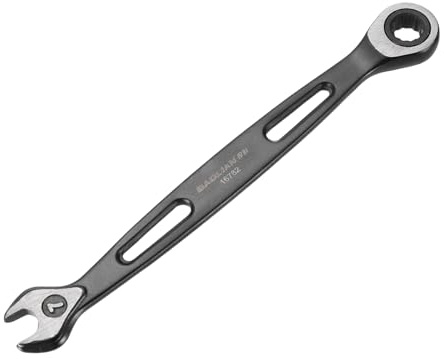 sourcing map Llave combinada de trinquete de 7 mm, métrica, 12 puntos, electroforesis CR-V, doble caja, llaves de trinquete de extremo abierto con 72 dientes y 5° de giro de grado industrial