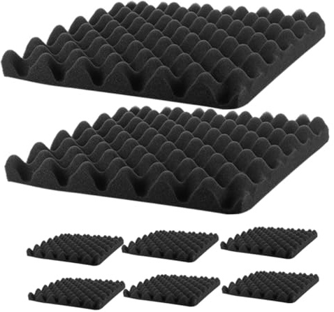 Ipetboom 8Pcs High Density Acoustic Panels Soundproofing Padding for Walls Ceilings Doors Noise Isolation for Bedroom Office Recording Studio