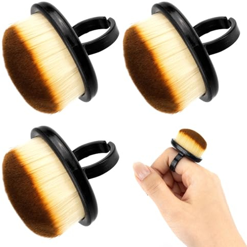 Nail Dust Brush, 3Pcs Ring Style Nail Brush for Cleaning Nails Soft Bristle Nail Cleaning Brushfor Manicure Fingertip Cleaning Home Salon