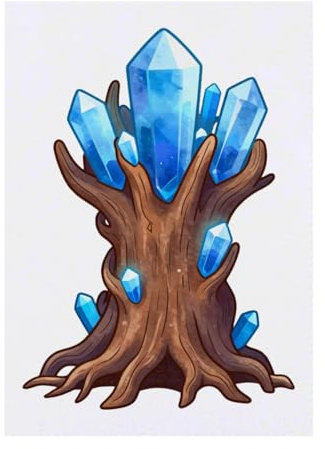 Azeeda 'Crystal Tree' Temporary Tattoo - A6 (TO00103961) | Water Resistant Skin Safe Transfer for Parties, Costumes and Gifts