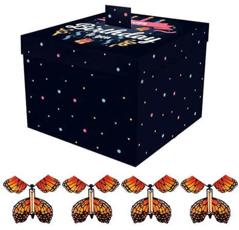 Scatola Esplosiva - Decorativa Multifunzionale Realistica - Farfalla Volante Per Feste E Festività, Feste Di Compleanno, Celebrazioni, Matrimoni, Lauree E San