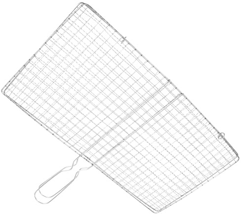 TOYZFRIENDY Cestello per Grigliare Pesce e Gamberi in Acciaio Inossidabile Manico Resistente per Barbecue All'aperto e Picnic