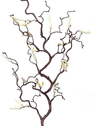 Künstlicher Haselnußzweig, mit 18 Kätzchen, Höhe ca. 66cm