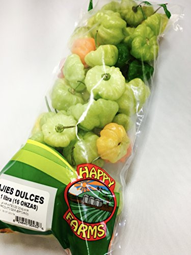 Happy Farms AJI DULCE Sweet Pepper, FRESH! 100% Natural locally grown in Puerto Rico - 1 Lb bag (Count of 2)