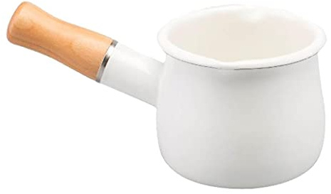 F Fityle 550ml Pentolini da latte, Pentolino per Latte, Mini Vaso per Latte Smaltato, Prefetto per Scaldare Il Latte, Cucinare per I Bambini, Fare, Il burro, Bianca