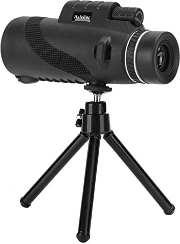 Smartphone Handy 50 x 60 Monokular Teleskop, Nachtsicht Monokular mit Stativ, Klammer, HD Voll Optisches Lens, Weitwinkel, Wasserdicht Stoßfest für Camping, Vogelbeobachtung, Wandern