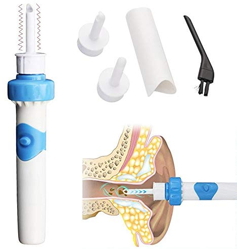 SHOUJIK Ohrenreiniger Set Silikon Ohrenschmalz Entferner Kinder Ohrwachs Entfernungs Reiniger mit 2 Entfernbaren Aufsatzen Kleinkinder,Babies,Jugendliche Erwachsene