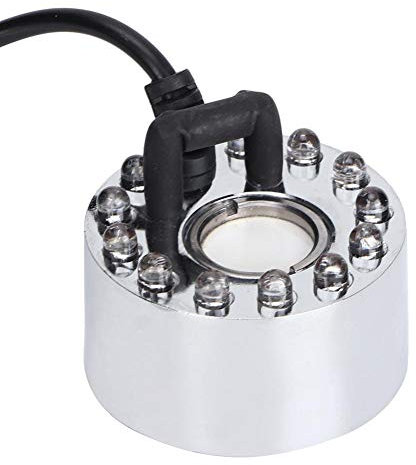 Mist Machine Aquarium 12 LED Light Ultrasonic Mist Maker Fogger Water Fountain Pond Fog Atomizer for Indoor Outdoor Fish Tank(UK Plug)