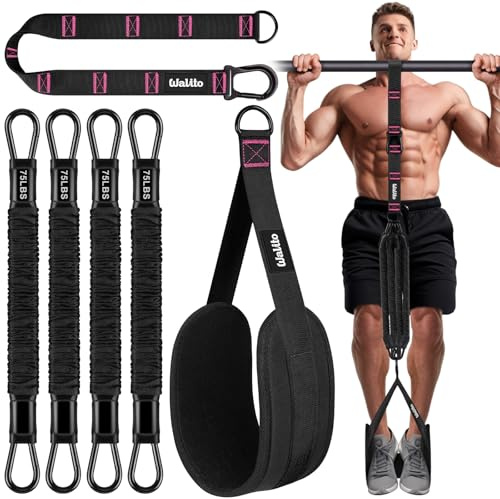 WALITO Widerstandsbänder-Set – Übungsbänder mit Griffen, Türanker, Knöchelriemen für Beine, für schweres Widerstandstraining, Physiotherapie, Training