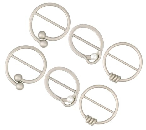 PRETYZOOM 6Pcs Mode Metall Runde T Shirt Schnalle für Frauen Ringe Halstuch Schal Clips Damen Ringe Clip Kleidung Zubehör Schal Schnalle