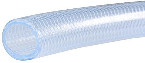 sourcing map Tuyau PVC Tressé Renforcé Tube 19mm Diamètre Interne 50 cm de Long Transparent Haute Pression pour Tuyau eau pour Irrigation de Jardin