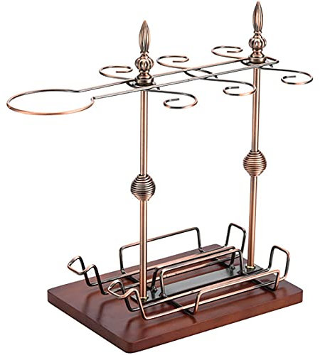 JTRHD Soporte para Almacenamiento de Vino Soporte de Vidrio de Vino de Hierro Forjado Decantador Stand Bar Rack de Vino Rack de Almacenamiento de Drenaje para Armario/Armario/encimera