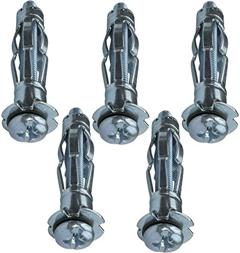 AERZETIX - C49948 - Juego de 5 - Tacos de expansión Ø12x52mm - para placas de yeso cuerpo hueco - con tornillo M6x59mm - fijación en tabique seco