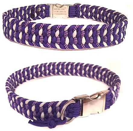Paracord Halsband, Art: Farbrausch, wahlweise mit Gravur und weiteren Extras