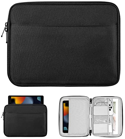TiMOVO 9-11 Borsa per Tablet per iPad 11 Pollici A16 2025, iPad 10a Gen. 10.9, iPad 10.2, iPad Air 11/5a/4a Gen. 10.9, Galaxy Tab A9 Plus 11, Custodia per Il Trasporto con Tasca, Nero