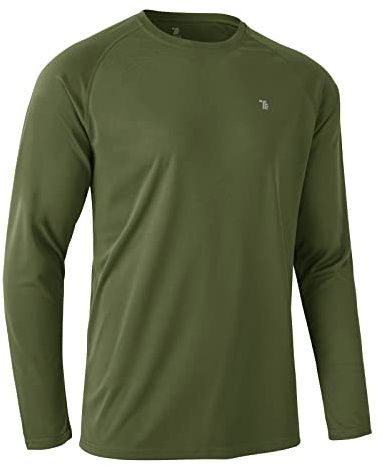 Rdruko Mens Quick Dry UV Long Sleeve T-Shirts | Breathable Rash Guard Tops Gym Workout Outdoor Sport UPF 50+ Sun Protection Running Hiking Fishing Swimming T Shirt