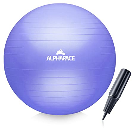 ALPHAPACE Dicker Anti-Burst Gymnastikball Sitzball Trainingsball inkl. Luft-Pumpe, Ball für Fitness, Yoga, Gymnastik, Core Training, für starken Rücken als Büro-Stuhl