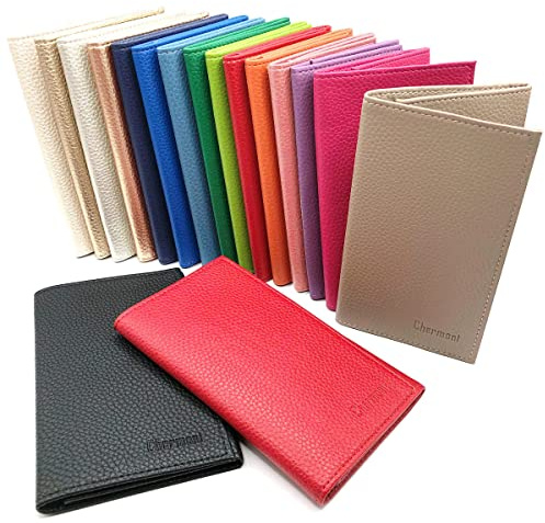 Charmoni - Etui Porte Papiers Voiture Permis de Conduire Carte Grise Homme Femme en Cuir Vachette (Grainé Noir)
