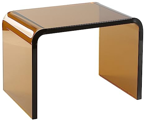 Klar Acryl End Tabelle, U-förmigen Beistelltisch mit abgerundeten Kanten, stilvolle Moderne Couchtisch kleine Räume Schlafzimmer oder Wohnzimmer Möbel(42.5x28x40cm(17x11x16), Tan)