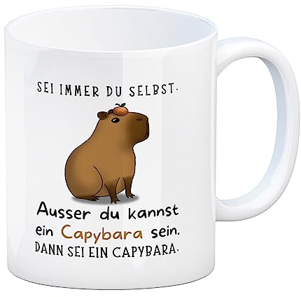 Sé siempre tú mismo, a menos que puedas ser un capibara, taza de café, una divertida taza para el trabajo diario, taza de café con cerdo de agua, bonita motivación