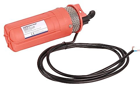 Haofy Submersible Deep Well Water Pump, 12V Solar Water Pump Battery Powered 1.7GPM Head 230ft Farm Ranch Submersible Well Pump, Orange