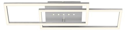 BRILONER - LED Deckenlampe mit kleinen LED-Dots, warmweißes Licht, Schwenkbare Deckenleuchte, LED Lampe Alufarbig, 28W Wohnzimmerlampe mit Speicherfunktion, 560x180x75 mm (LxBxH)