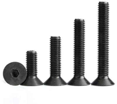 PULaif Selbstschneidende Schrauben, 12,9 hochfeste Inbusschraube mit Senkkopf, Schwarze Inbusschraube mit flachem Kopf, M6M8 * 8x10x12-60,M6 * 12_ (25 Stück) (Size : M8*60-(10pcs))