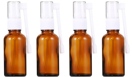 FSSTUD 4 botellas de spray nasal de vidrio vacías de 30 ml, botella pequeña de pulverización nasal recargable, botella de agua de maquillaje, pulverizadores de niebla fina, atomizadores con rotación