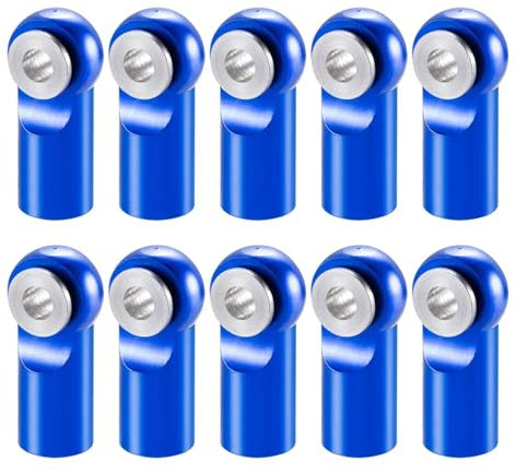 PEGGYLIN 10Pcs M2 Aluminum Alloy Pivot Link Rod End Balls Joint Head Fit For RC Car Crawler Boat Airplane Helicopter Model Parts(Blue)