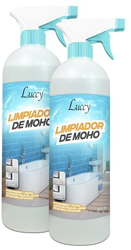 Limpia Moho y Manchas de Humedad 2x1 Litro | Fórmula Mejorada | Spray Antimoho para Pared, Baño, Ventanas, Armarios, Superficies | Fórmula Mejorada | Spray Antimoho para Pared, Baño, Ventanas, Armarios, Superficies