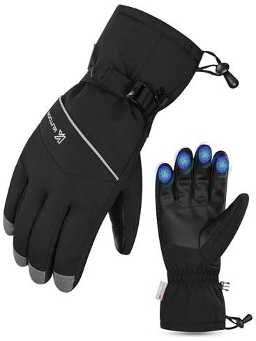 KUTOOK Guanti da Sci e Snowboard Guanti Invernali Uomo e Donna Guanti Termico Guanti Ciclismo Invernali Touchscreen Impermeabili Antivento con Tasche