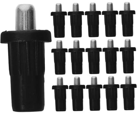 ULTECHNOVO 50pcs Black Spring Loaded Cabinet Door Pins, Furniture Telescopic Spring Pin Replacement Kit for Kitchen Cabinet Door Repair and Shutter Fitting Connectors with Iron Core Large Size