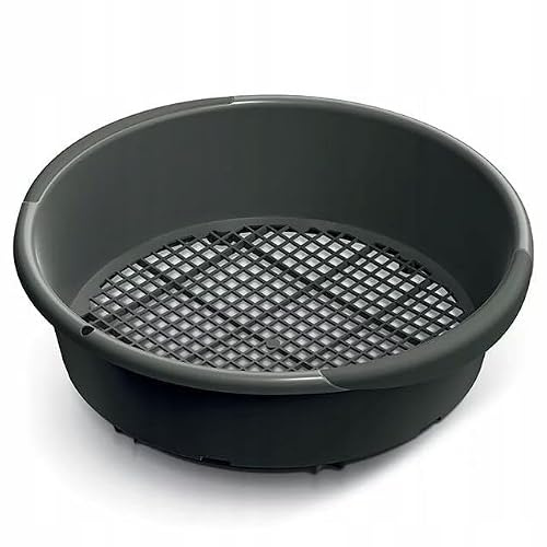 BirnePower Gartensieb Steinsieb Erdsieb Rund Schüttelsieb Schuttsieb aus Kunststoff Siebkorb Ø 37 cm Masche 10mm