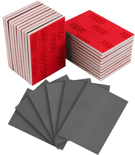 POTUINOM 24 Pcs 3 x 4 Inch Sanding Sponge Set, 3000 Grit Abrasive Sanding Pads Soft Foam Hand Sander Block Wet Dry Sandpaper for Wood Metal Drywall Furniture Paint Polishing