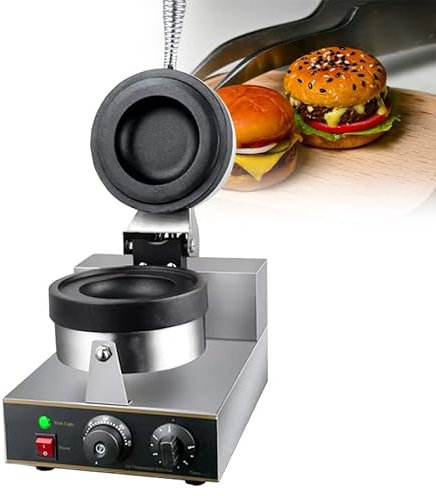 Burger Maker Machine Ice Cream Burger Make Commercial Burger Warmer,Hamburger Waffle Maker 1300W,Ice Cream Waffle Baker Machine,Electric Ice Cream Cone Waffle Maker Machine,50~300℃ Adjustabl