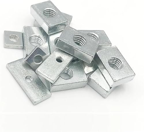 KYUEPONG Vierkantmuttern, Rechteckmuttern, 10 Stück M3 M4 M5 M6 M8 Rechteckmuttern Dünne Schiebeblockmuttern Verzinkte Schwarze Aluminiumprofil-Zubehör-Hardware-Mutter(M6x11x8x4)