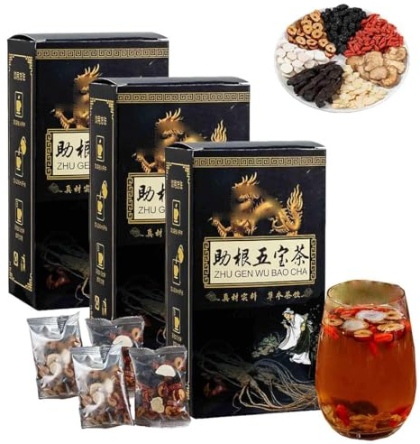 Ginseng Five Treasures Tee von Nierentee - Nieren-Formel Zhu Gen Wu Bao Cha,Nierentee-Formel Ginseng Five Treasure Tee, Leber- und Nierenpflege-Tee,Chinesischer Nierenpflege-Tee (3)