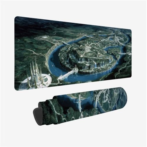 Montañas Alfombrilla Ratón 1000x500x3mm, Mouse Pad Pequeña Isla Alfombrilla Ratón con Superficie Suave y Base de Goma Antideslizante, Gaming Mousepad Mejora La Precisión y La Velocidad, for Oficina