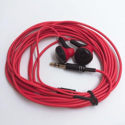 Cuffie ergonomiche con cavo da 3 metri, perfette per ascoltare musica (rosso)