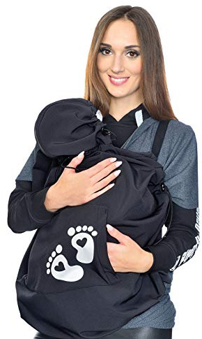 MijaCulture mjukt skal varm baby universal vindtät bärfodral 4113 en storlek Black / Baby 2
